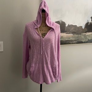 Lilac J Jill lightweight tunic with hood. Size large